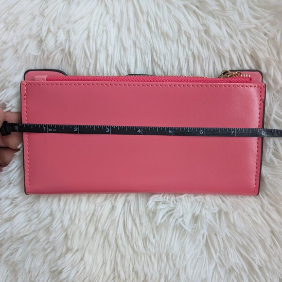 Cute Bowknot PU Leather Wallet, Watermelon Red, Long Zipper Clutch w Card Holder - Picture 6 of 8